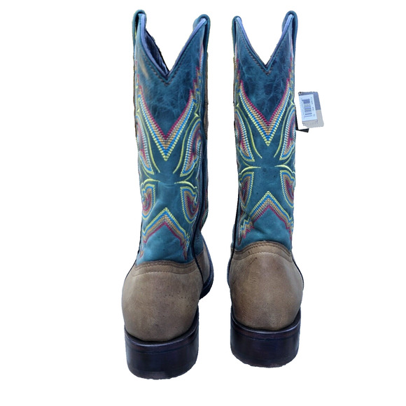 NWT Dingo True Grit Embroidered Square Toe Cowboy Brown Casual Boots Men's 10D - Picture 6 of 10